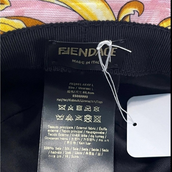 Fendi X Versace Silk Fendace FF Baroque Bucket Hat - Picture 2 of 3